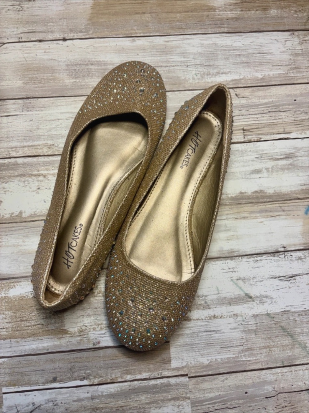 Gold Ballet Flats - Picture 3 of 3